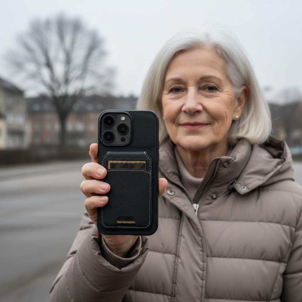 Funda para teléfono con aspecto de cuero de Adrian